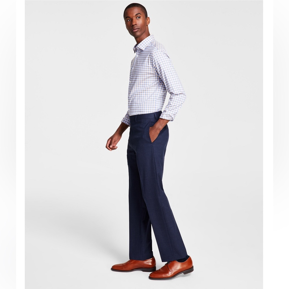 MICHAEL KORS Dark Blue Flat Front Dress Pants 36 x 32